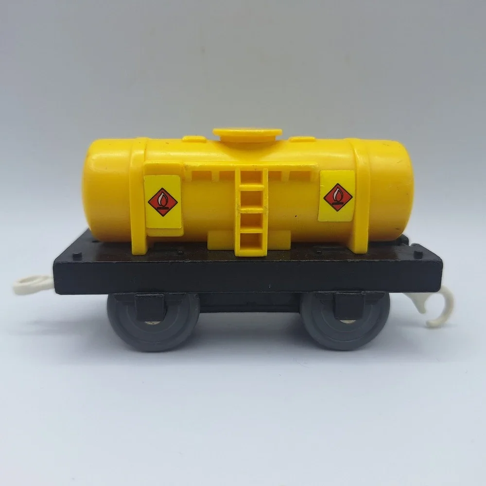 Fuel Tanker Car Toy Train Wagon Yellow Black Hazard Symbol Vintage Replacement